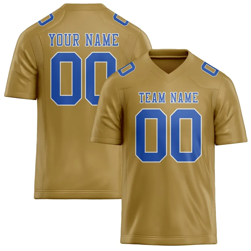 Custom Khaki Sky Blue Football Jersey made by Tailorly
