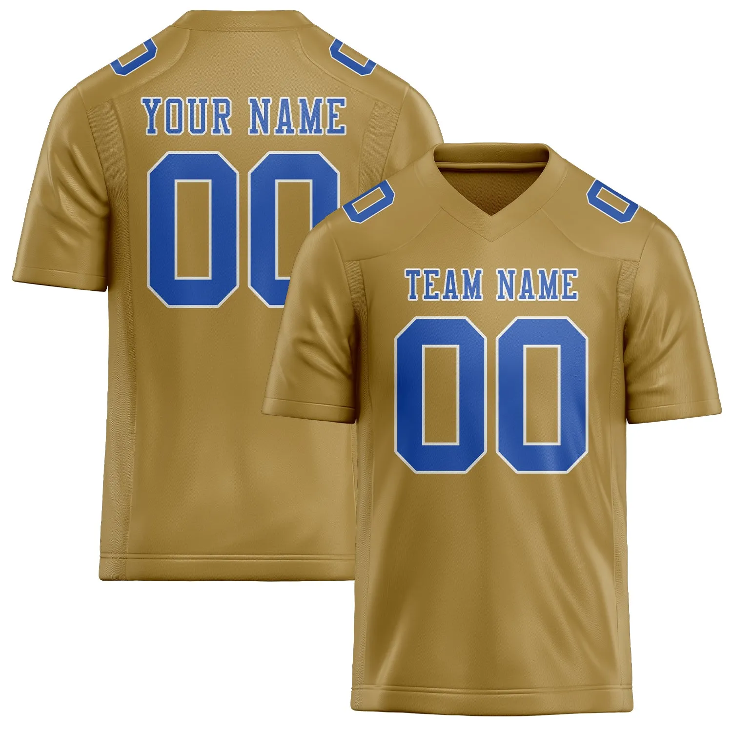 Custom Khaki Sky Blue Football Jersey sold by Tailorly