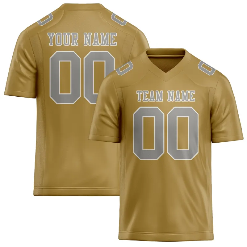 Custom Khaki Gray Football Jersey made by Tailorly