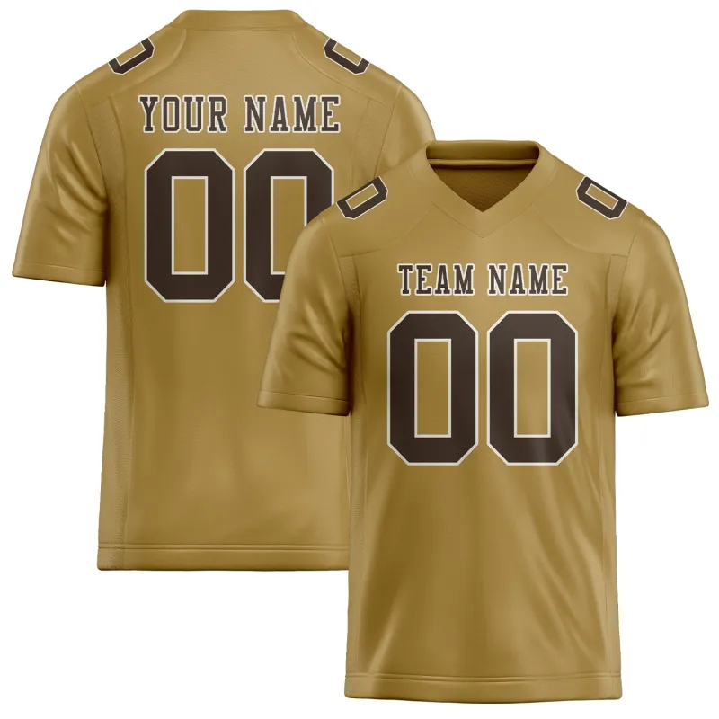 Custom Khaki Brown Football Jersey made by Tailorly