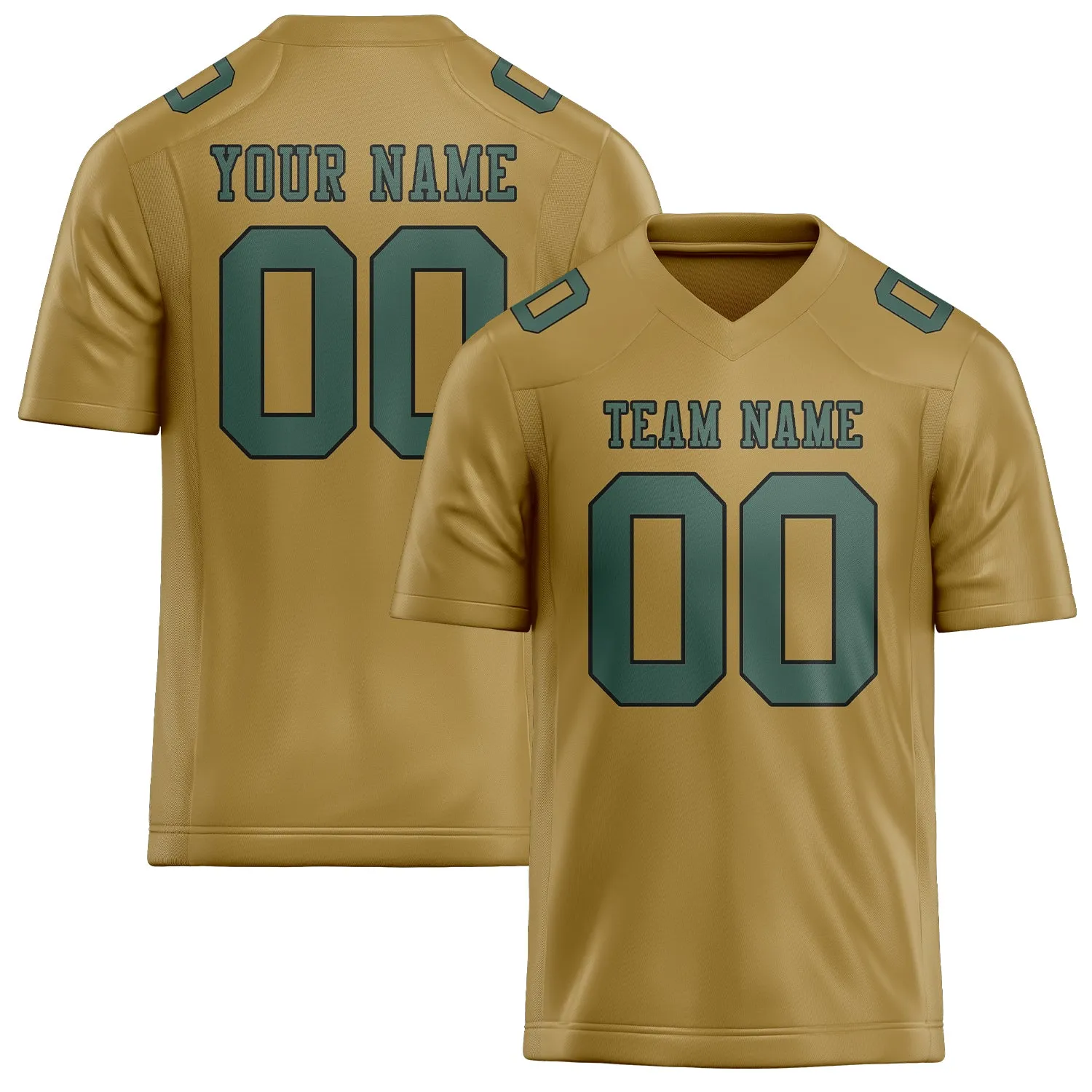 Custom Khaki Blue Green Football Jersey sold by Tailorly