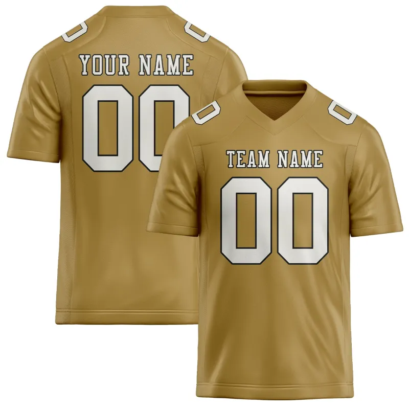 Custom Khaki White Football Jersey made by Tailorly