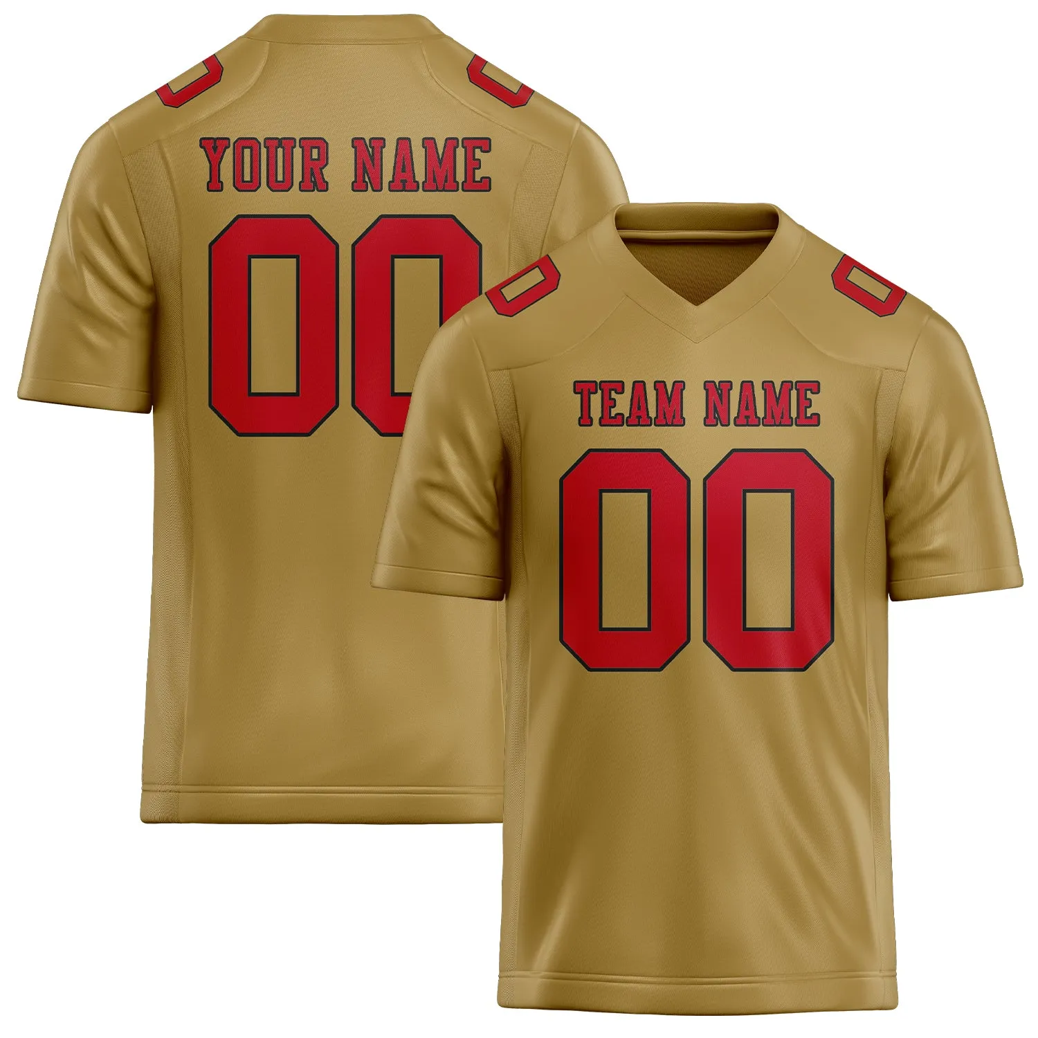 Custom Khaki Red Football Jersey sold by Tailorly