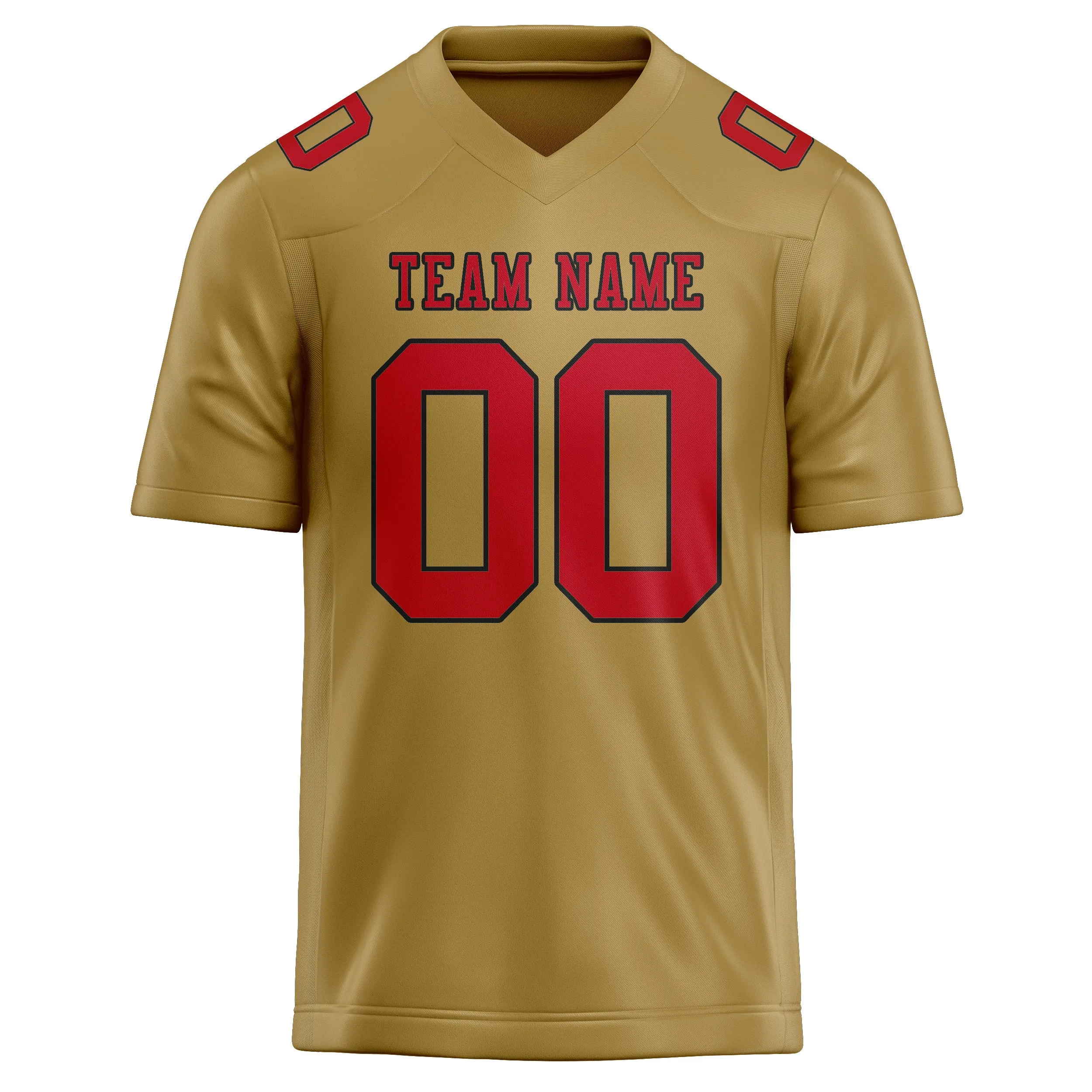 Custom Khaki Red Football Jersey sold by Tailorly product image thumbnail 2