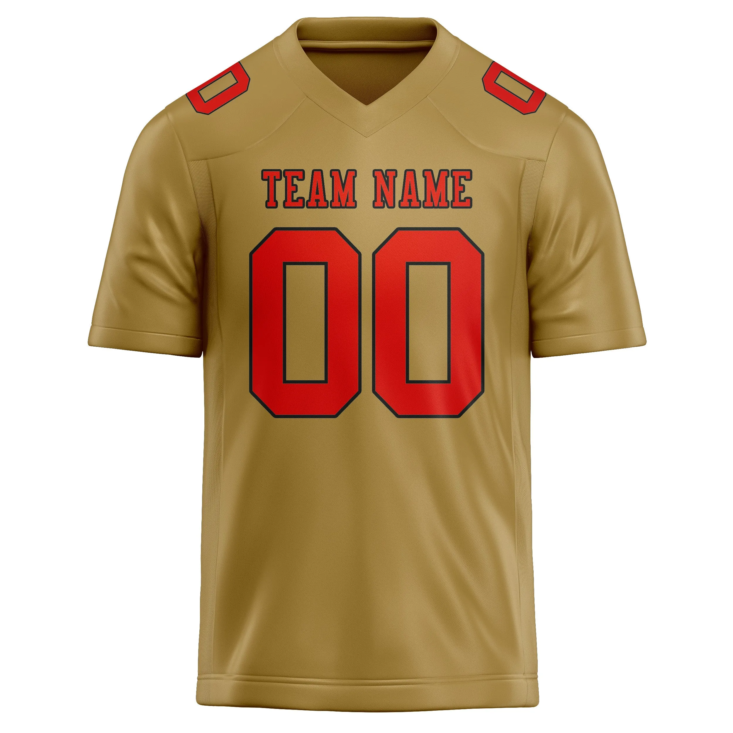 Custom Khaki Orange Red Football Jersey sold by Tailorly product image thumbnail 2