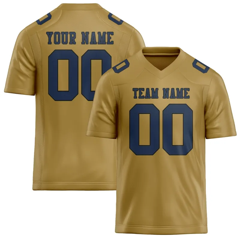 Custom Khaki Blue Football Jersey made by Tailorly