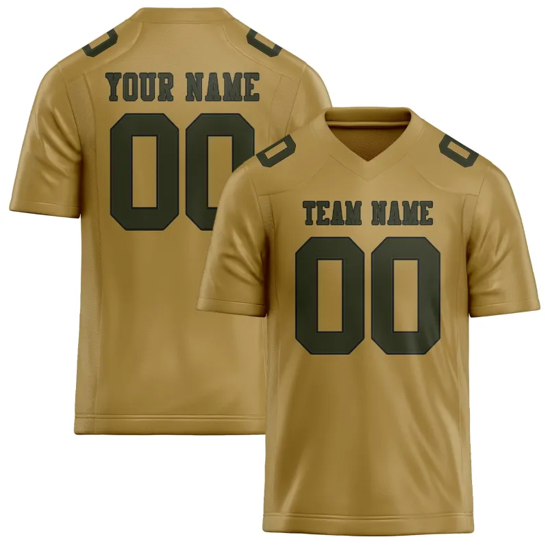 Custom Khaki Olive Football Jersey made by Tailorly