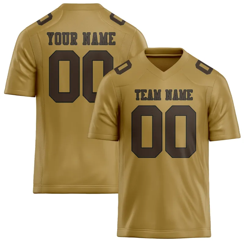 Custom Khaki Brown Football Jersey made by Tailorly