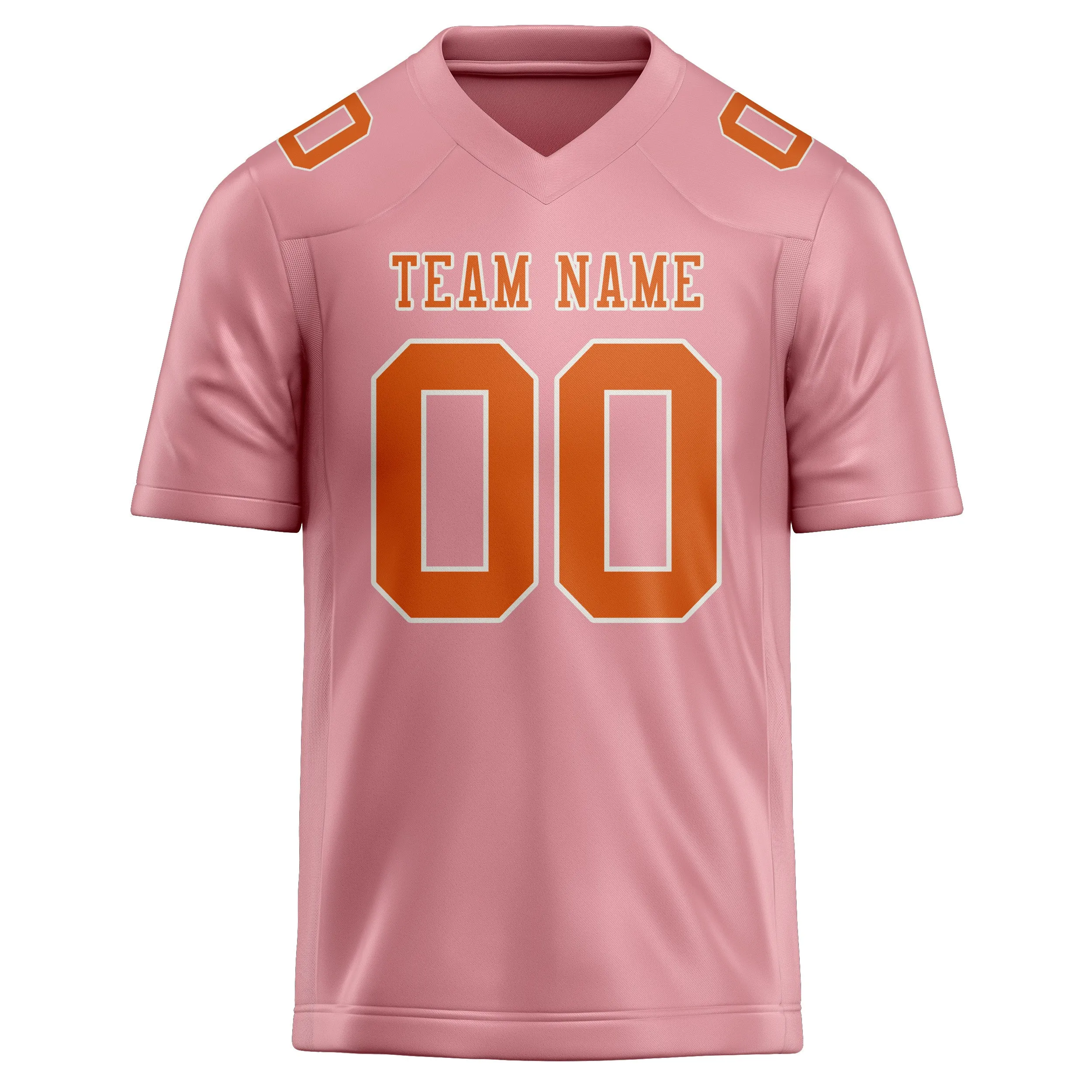 Custom Light Pink Orange Football Jersey sold by Tailorly product image thumbnail 2