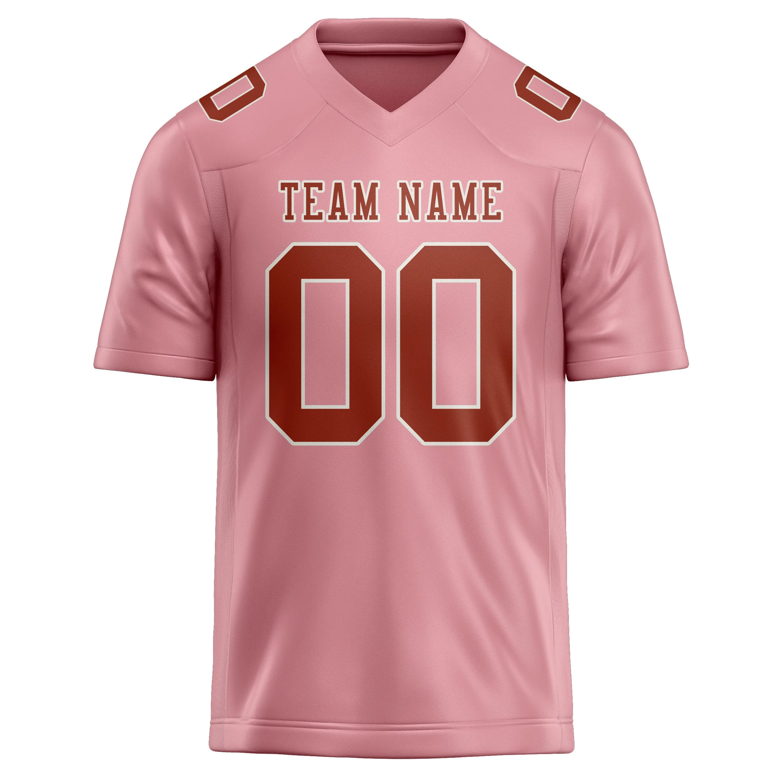 Custom Light Pink Coral Red Football Jersey sold by Tailorly product image thumbnail 2