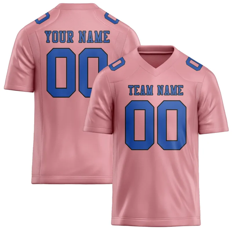 Custom Light Pink Sky Blue Football Jersey made by Tailorly