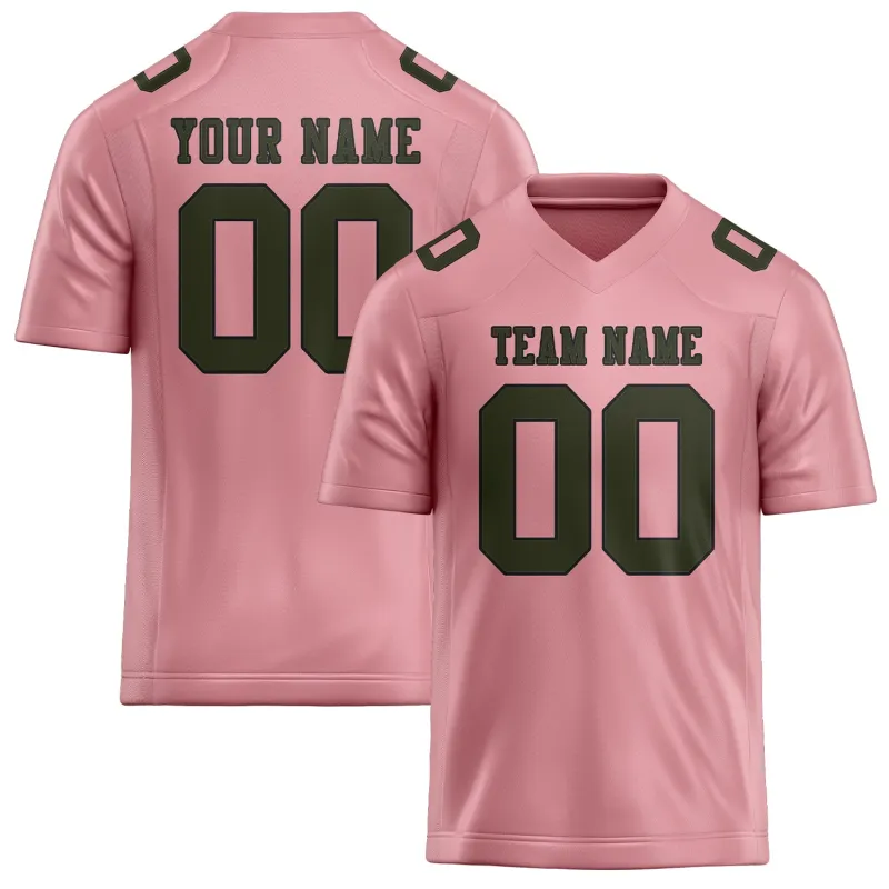 Custom Light Pink Olive Football Jersey made by Tailorly