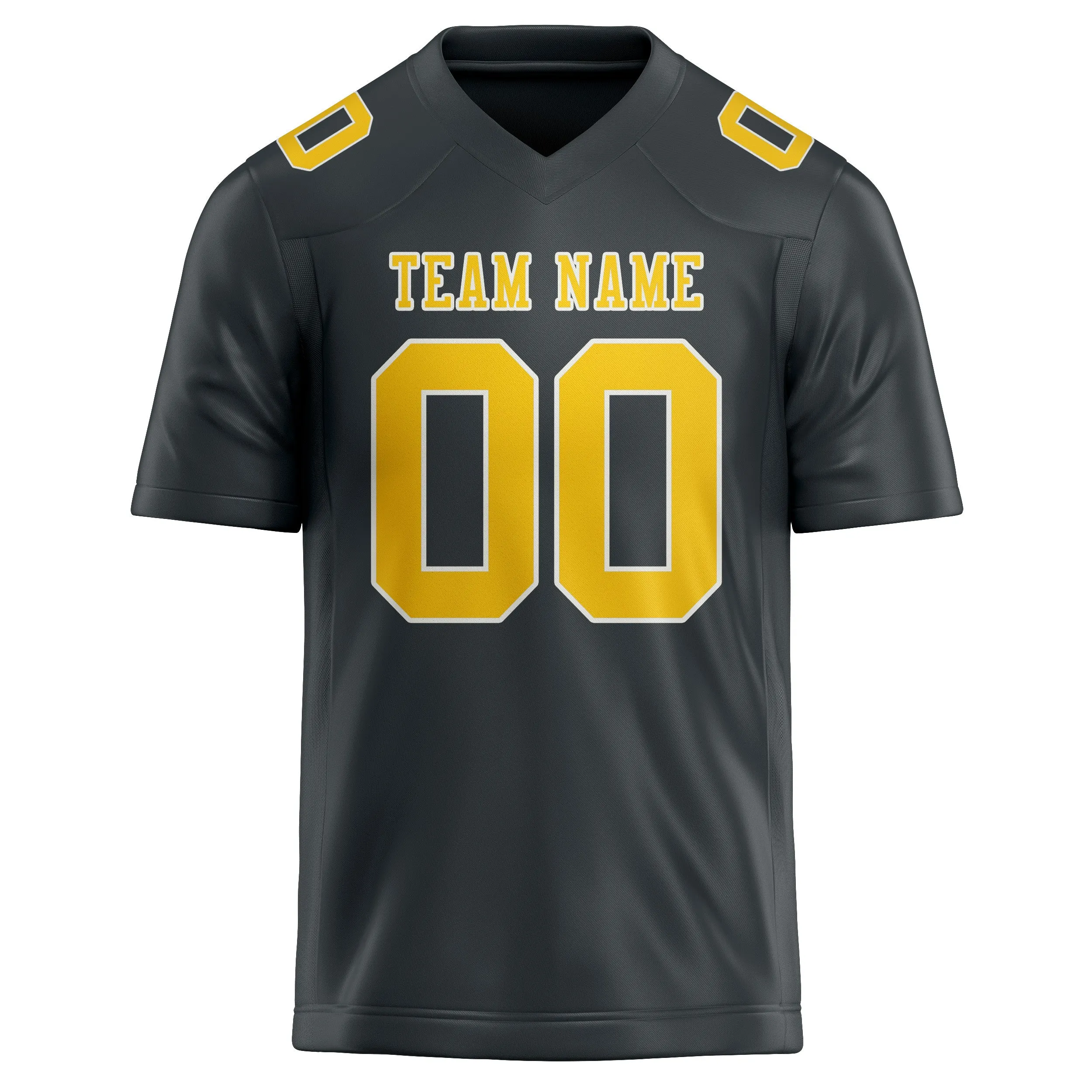 Custom Dark Grey Gold Football Jersey sold by Tailorly product image thumbnail 2