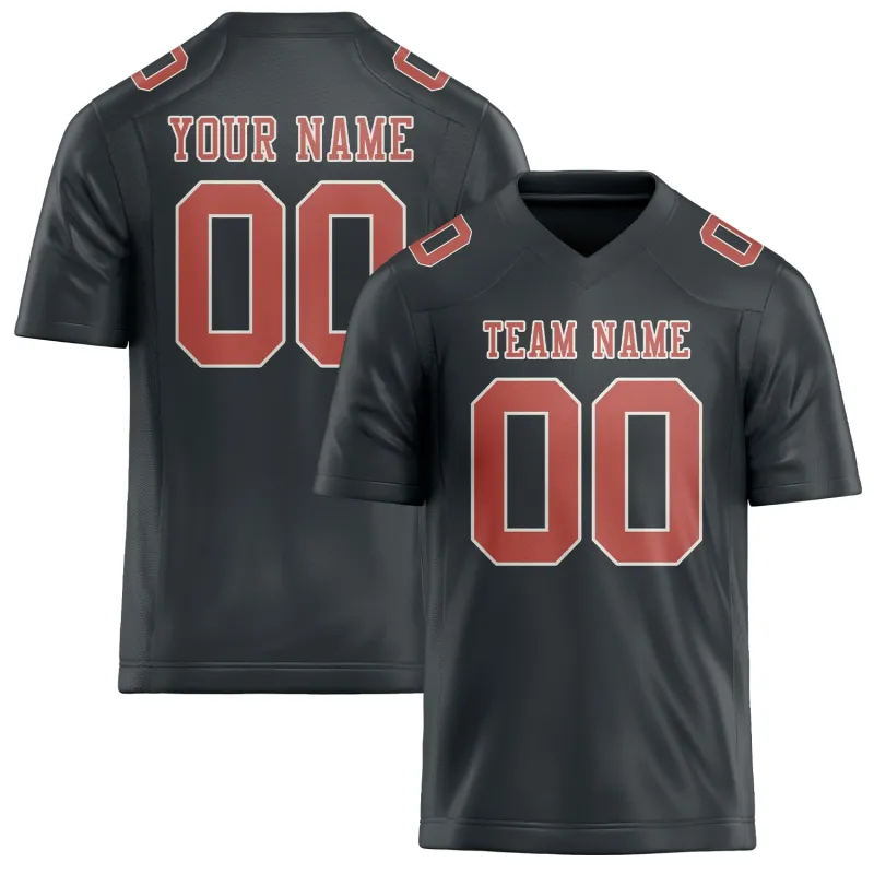 Custom Dark Grey Copper Rose Football Jersey made by Tailorly