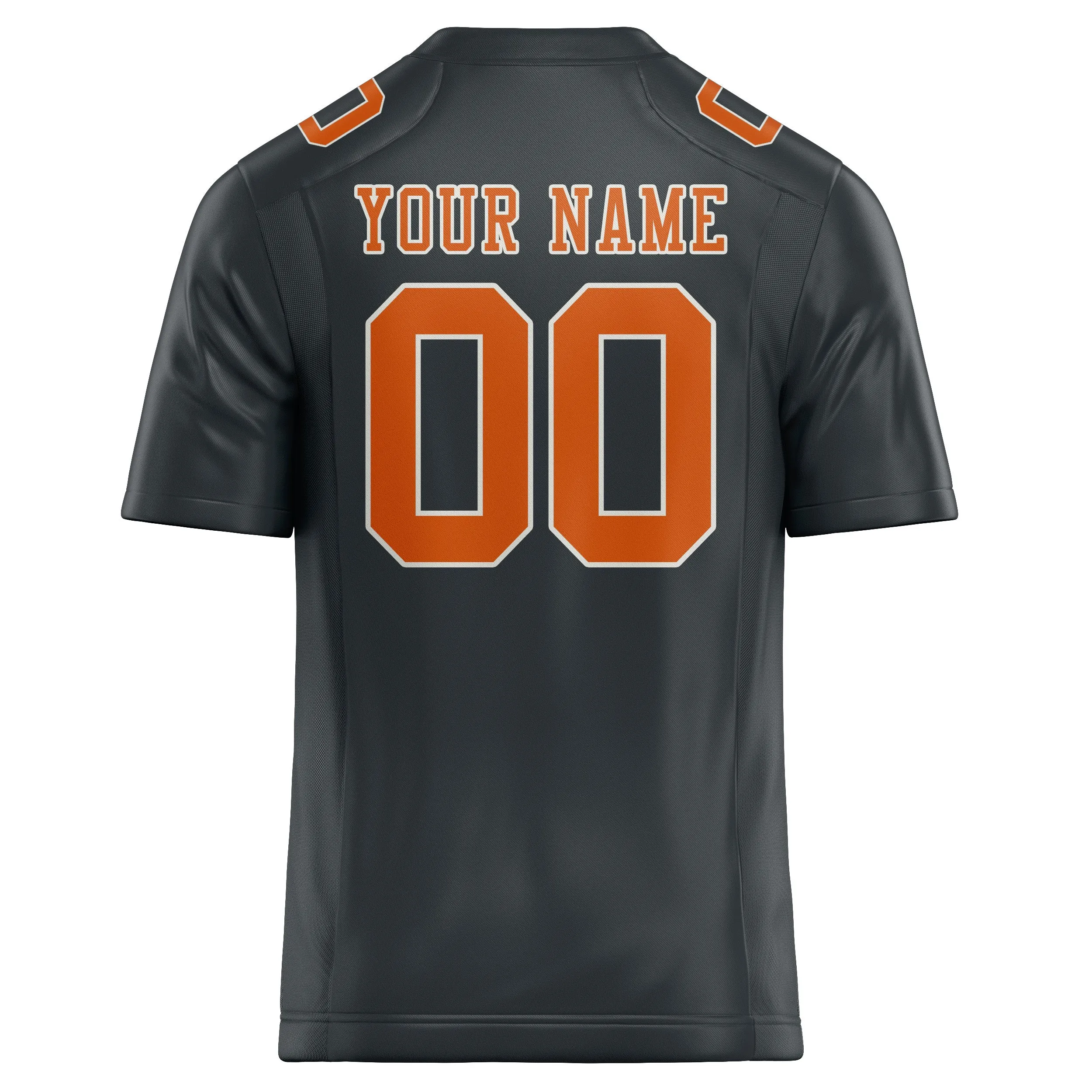 Custom Dark Grey Orange Football Jersey sold by Tailorly product image thumbnail 3