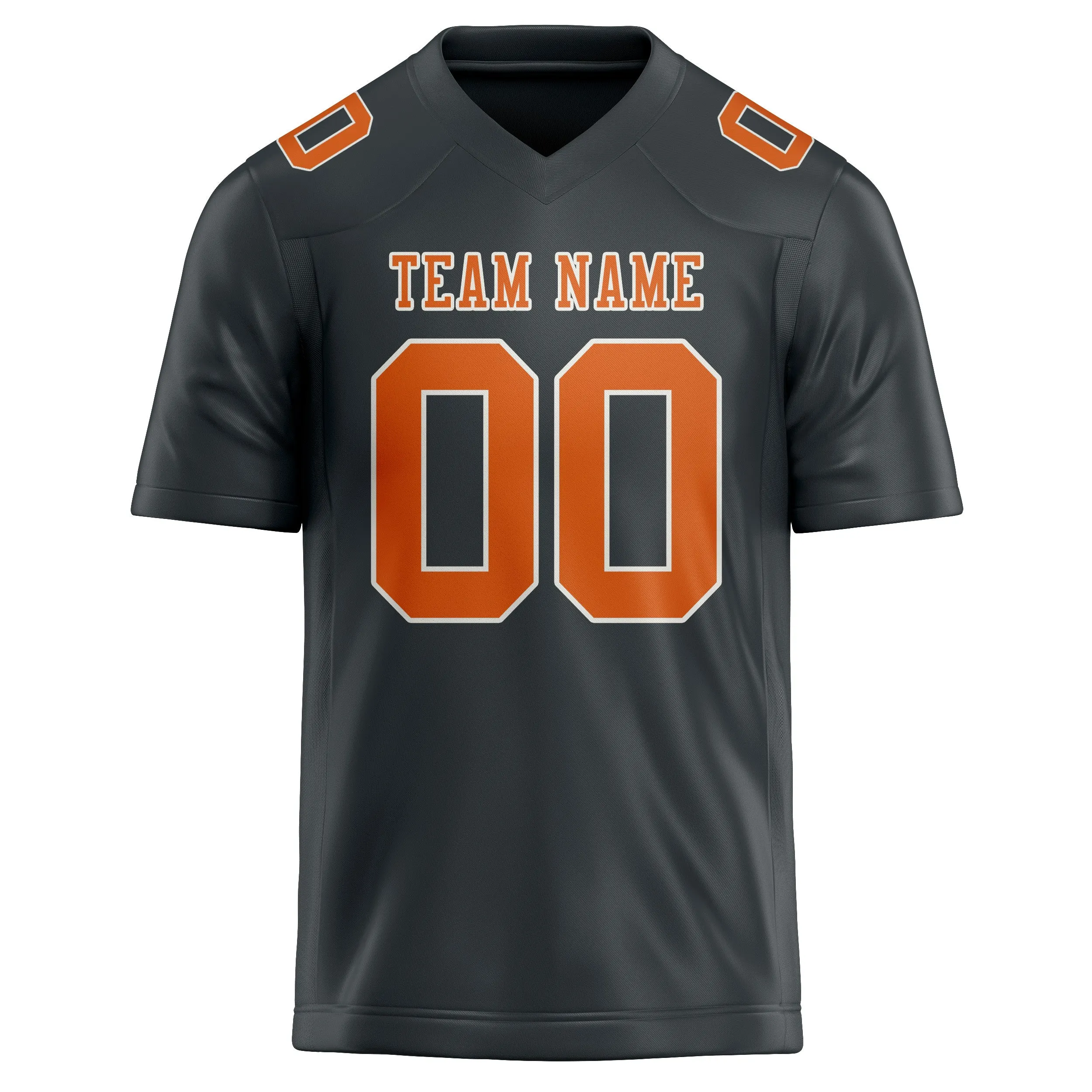 Custom Dark Grey Orange Football Jersey sold by Tailorly product image thumbnail 2