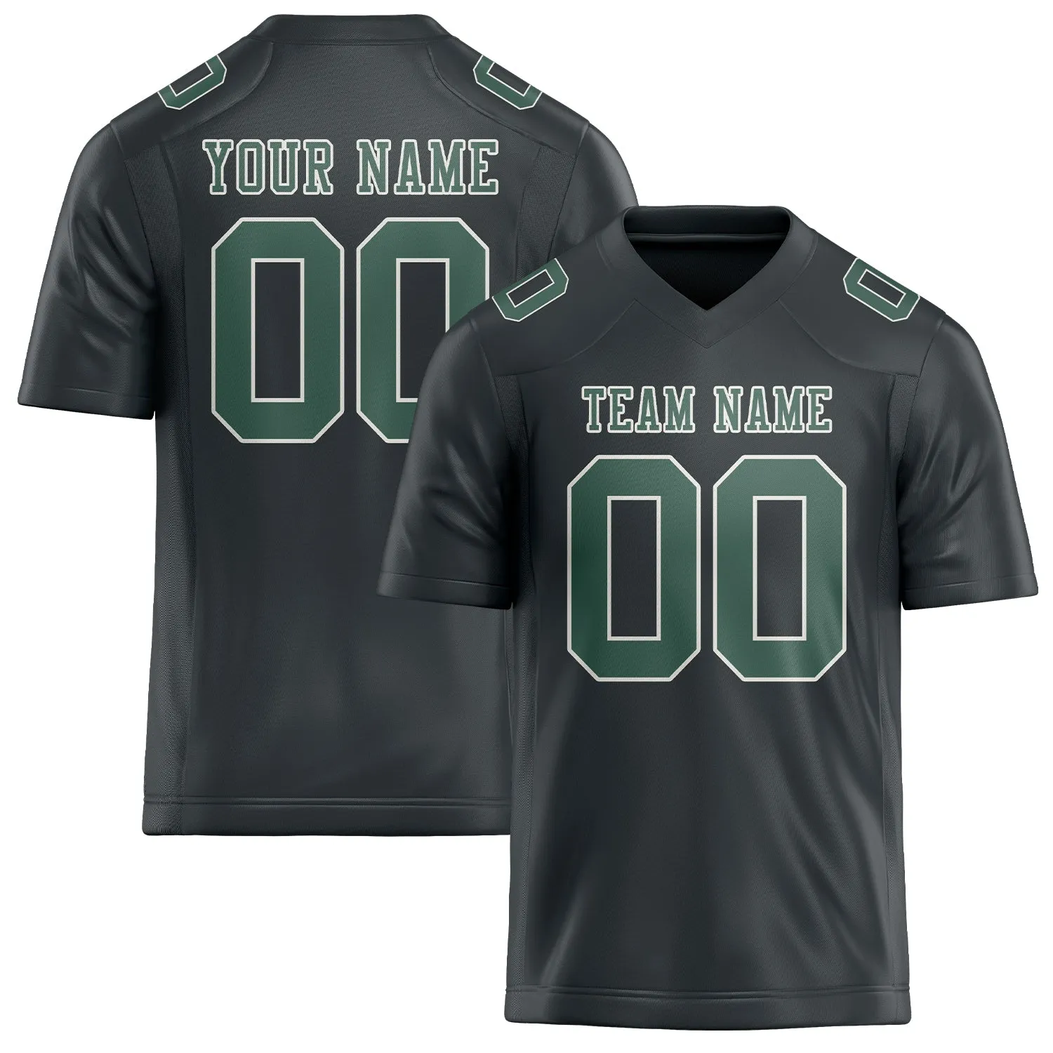 Custom Dark Grey Blue Green Football Jersey sold by Tailorly