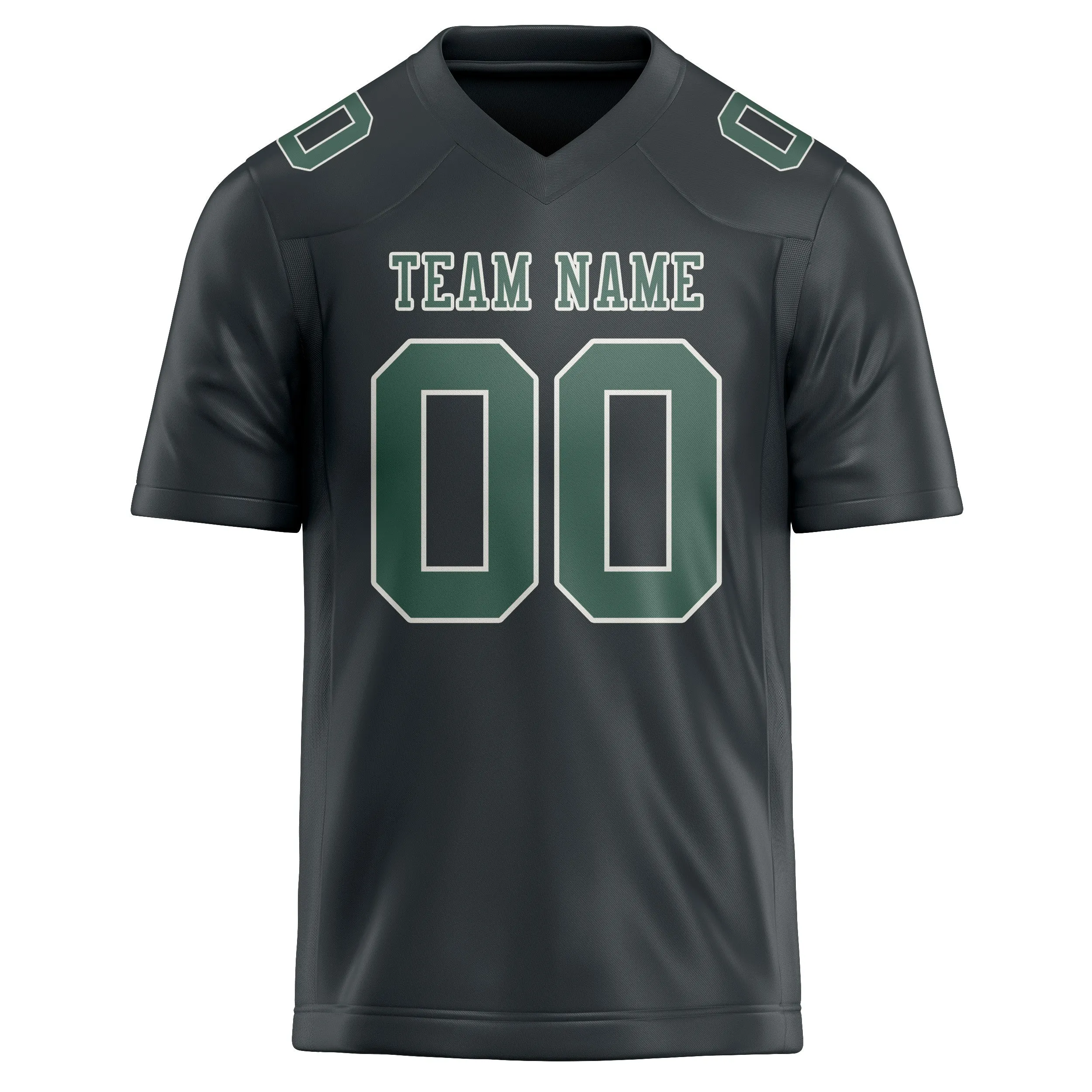 Custom Dark Grey Blue Green Football Jersey sold by Tailorly product image thumbnail 2