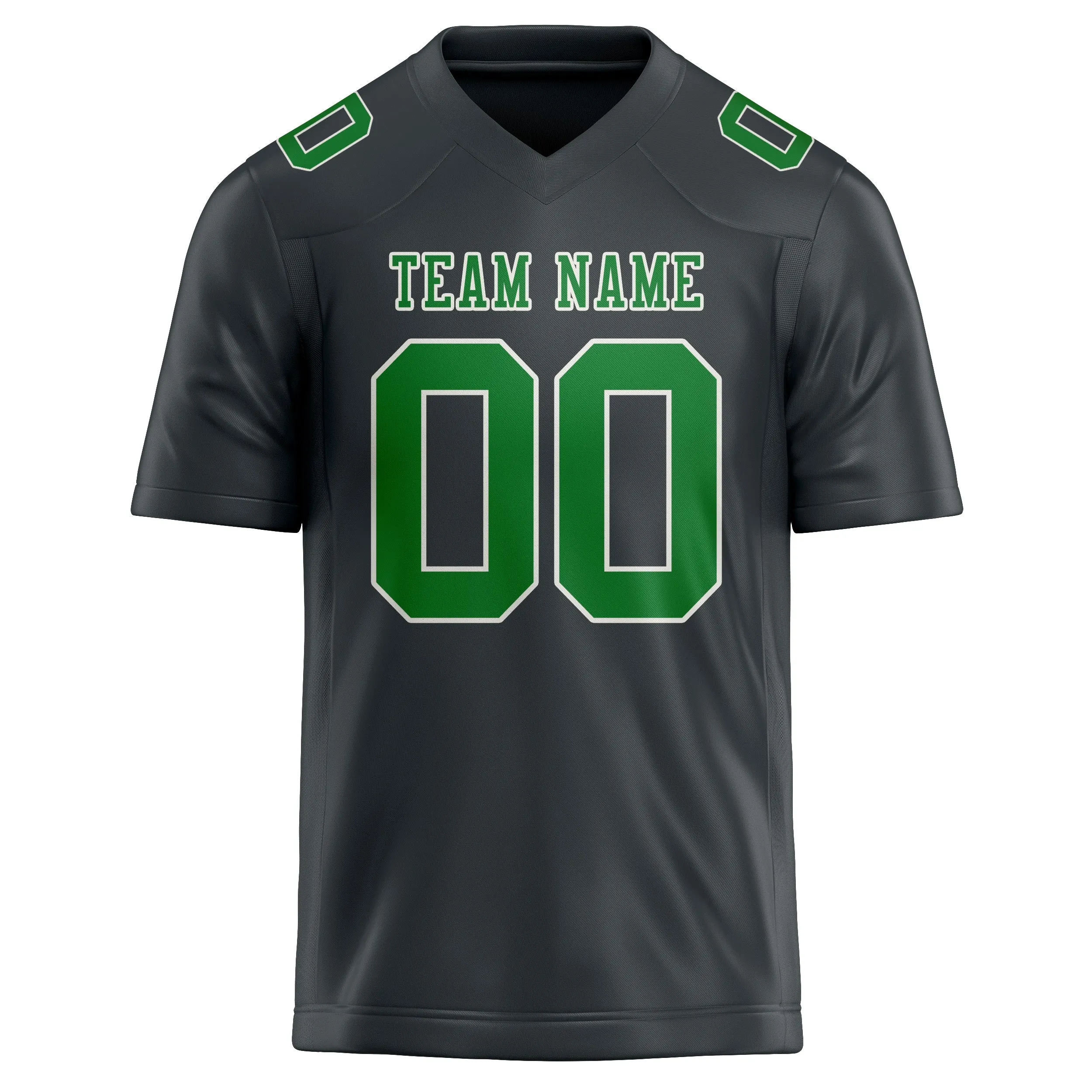 Custom Dark Grey Emerald Green Football Jersey sold by Tailorly product image thumbnail 2
