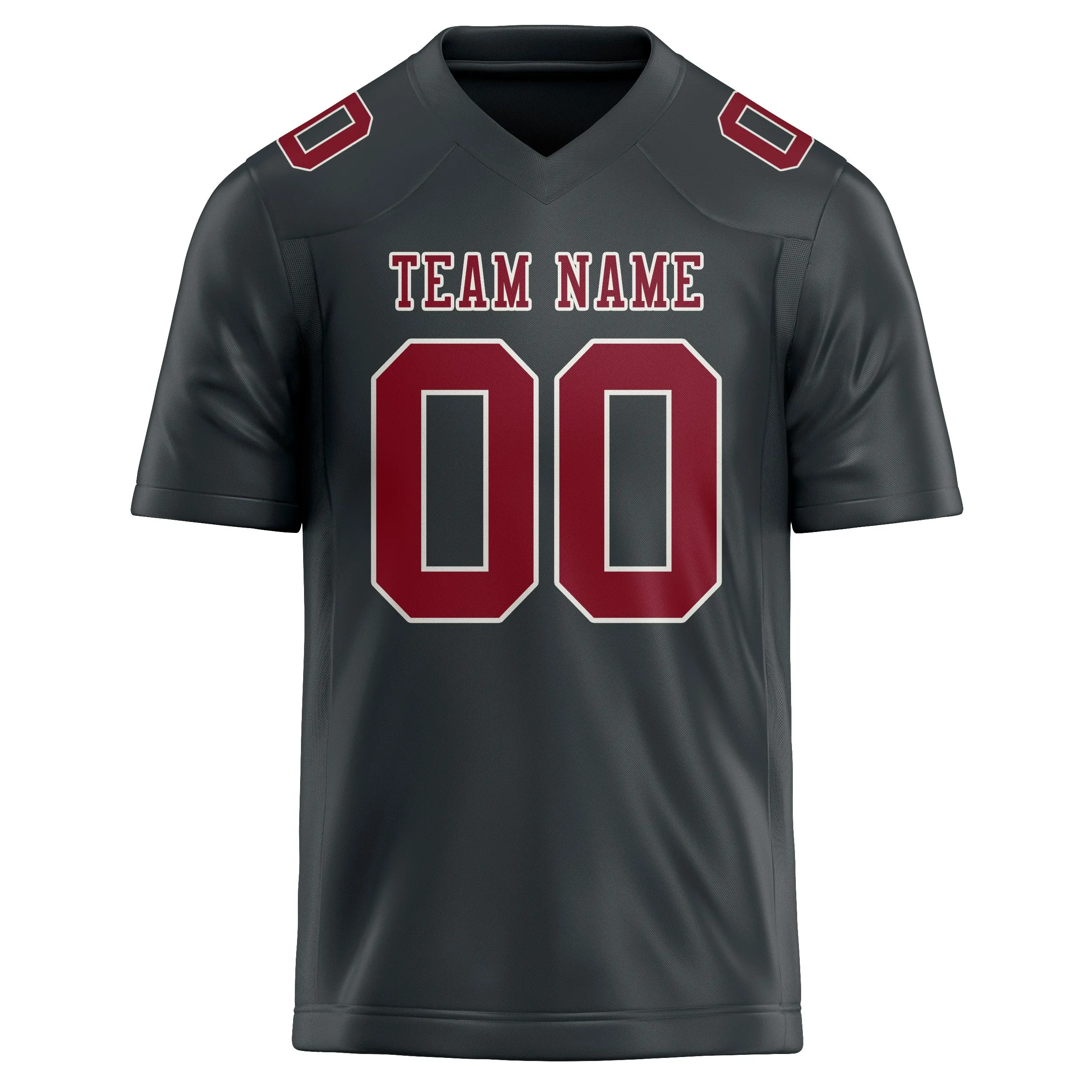 Custom Dark Grey Crimson Red Football Jersey sold by Tailorly product image thumbnail 2