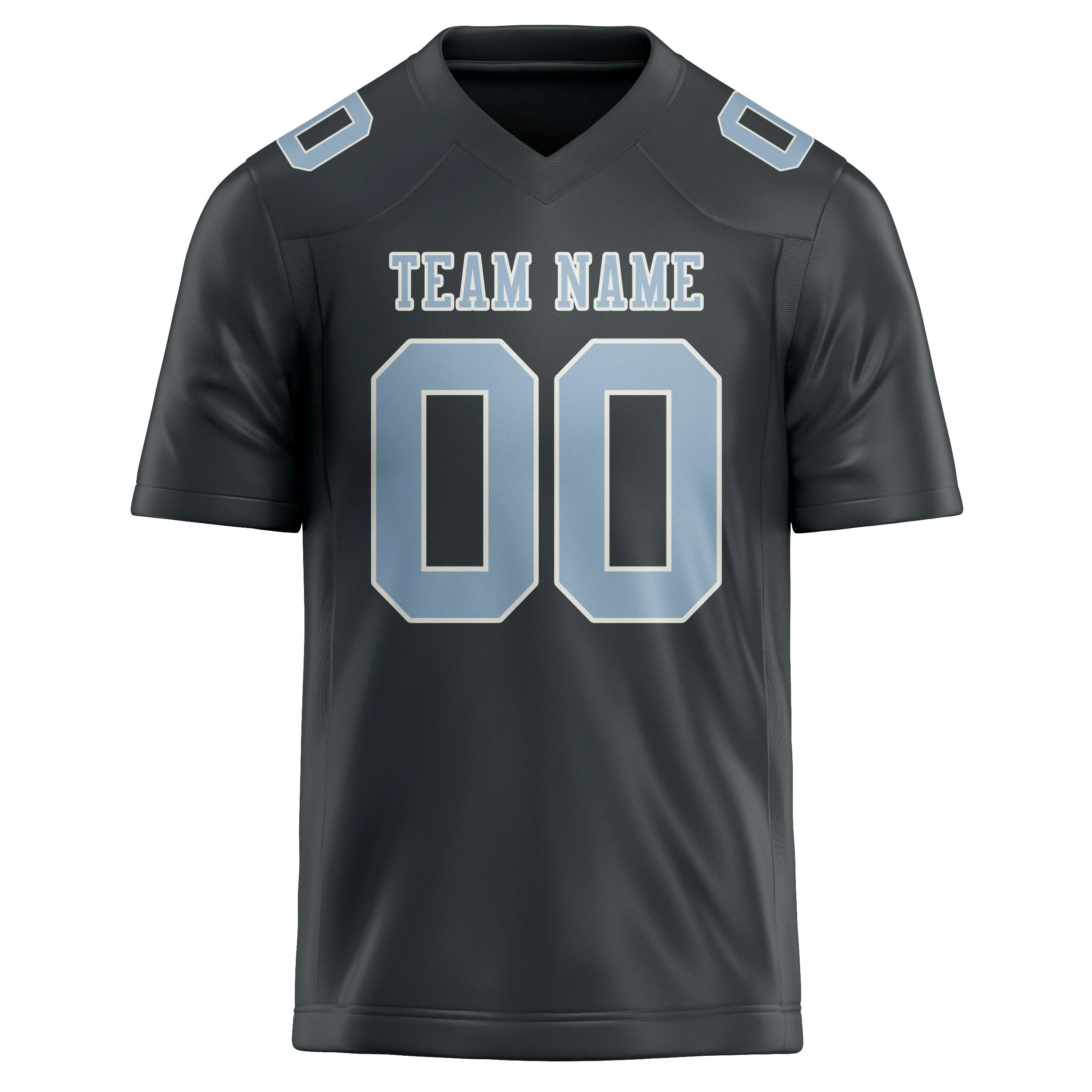 Custom Dark Grey Light Blue Football Jersey sold by Tailorly product image thumbnail 2
