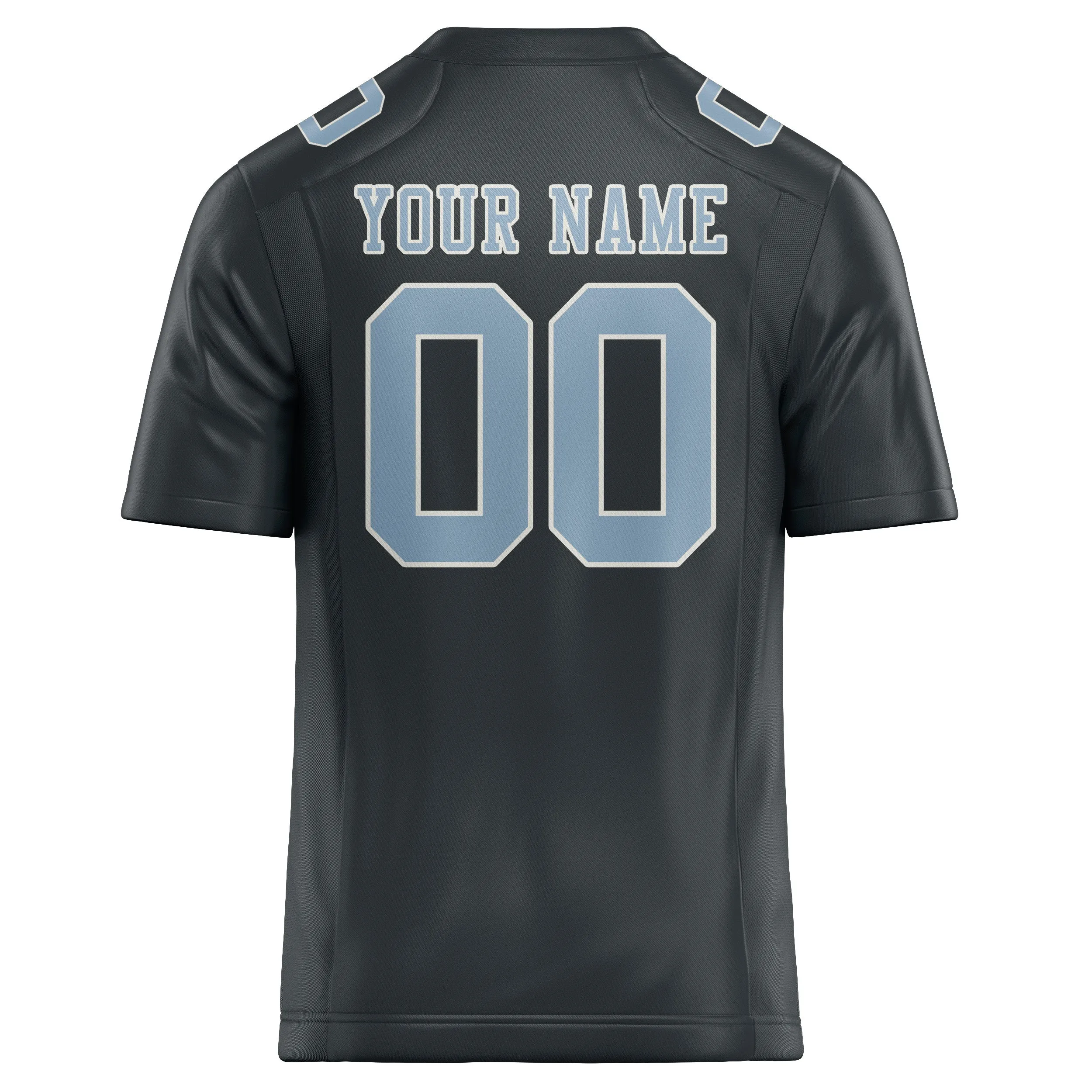 Custom Dark Grey Light Blue Football Jersey sold by Tailorly product image thumbnail 3