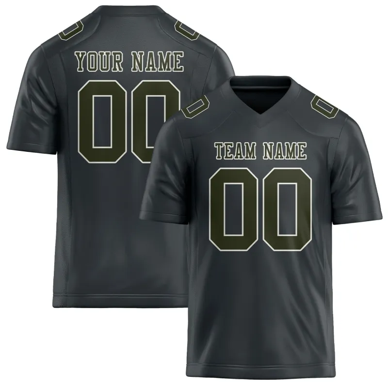 Custom Dark Grey Olive Football Jersey made by Tailorly