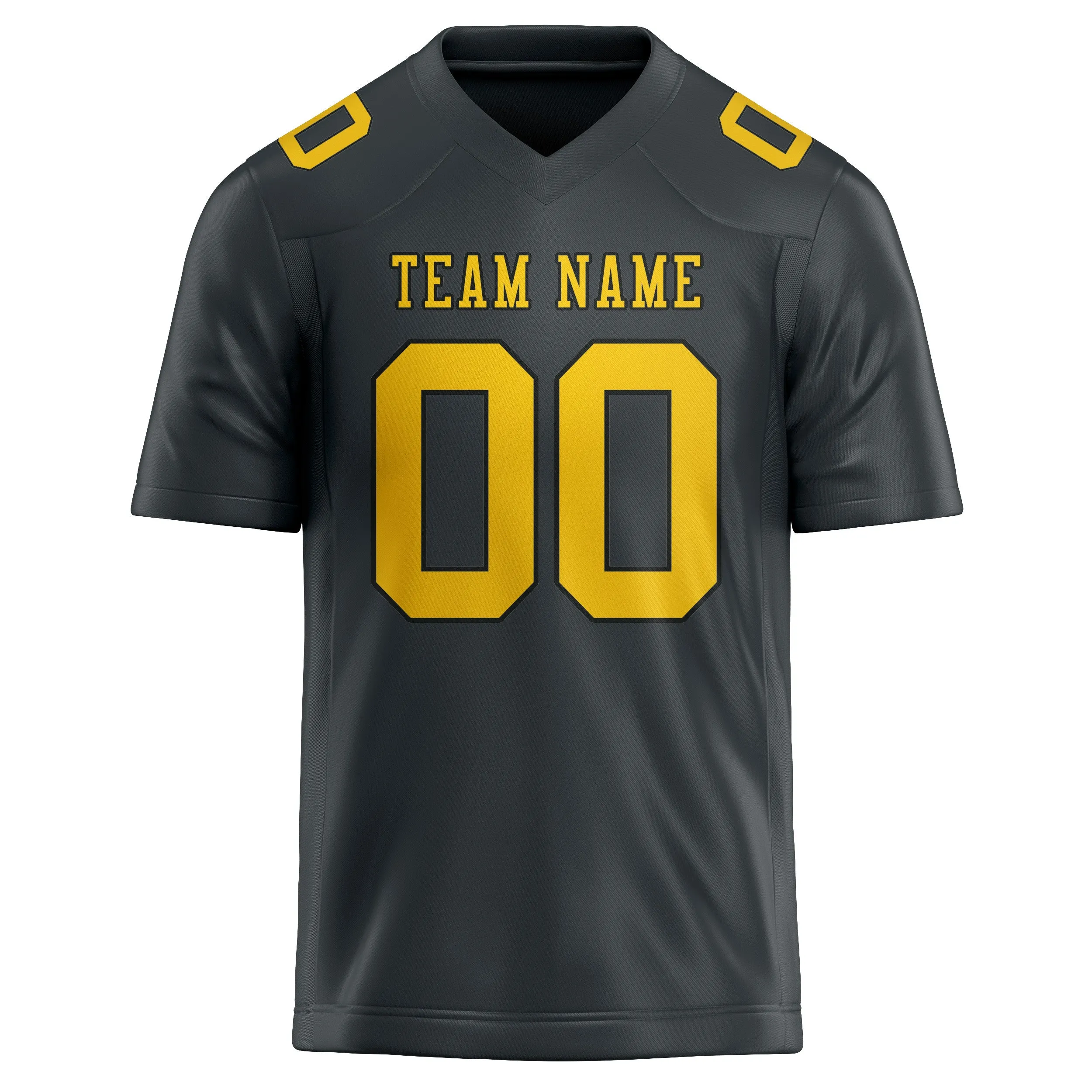 Custom Dark Grey Gold Football Jersey sold by Tailorly product image thumbnail 2