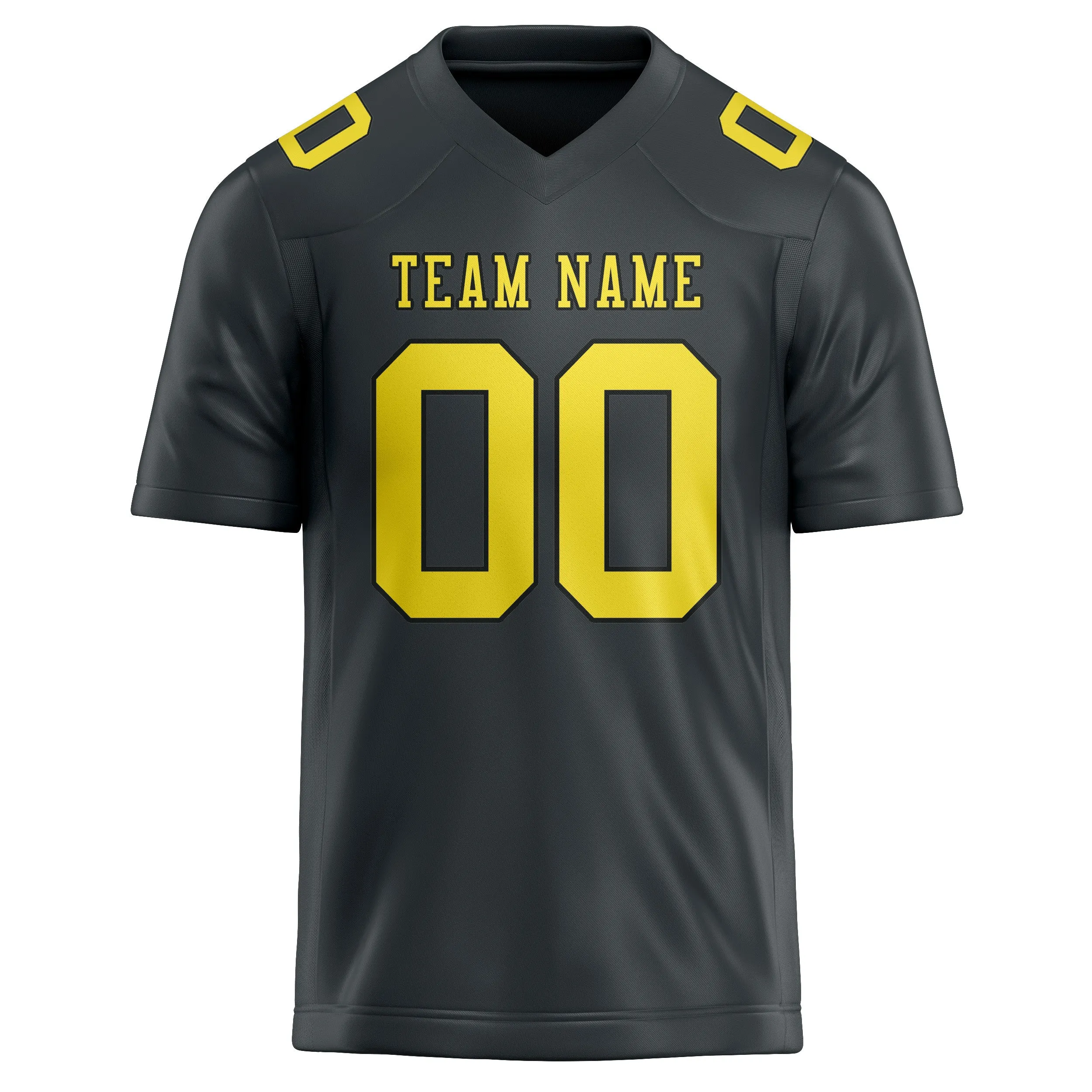 Custom Dark Grey Light Yellow Football Jersey sold by Tailorly product image thumbnail 2
