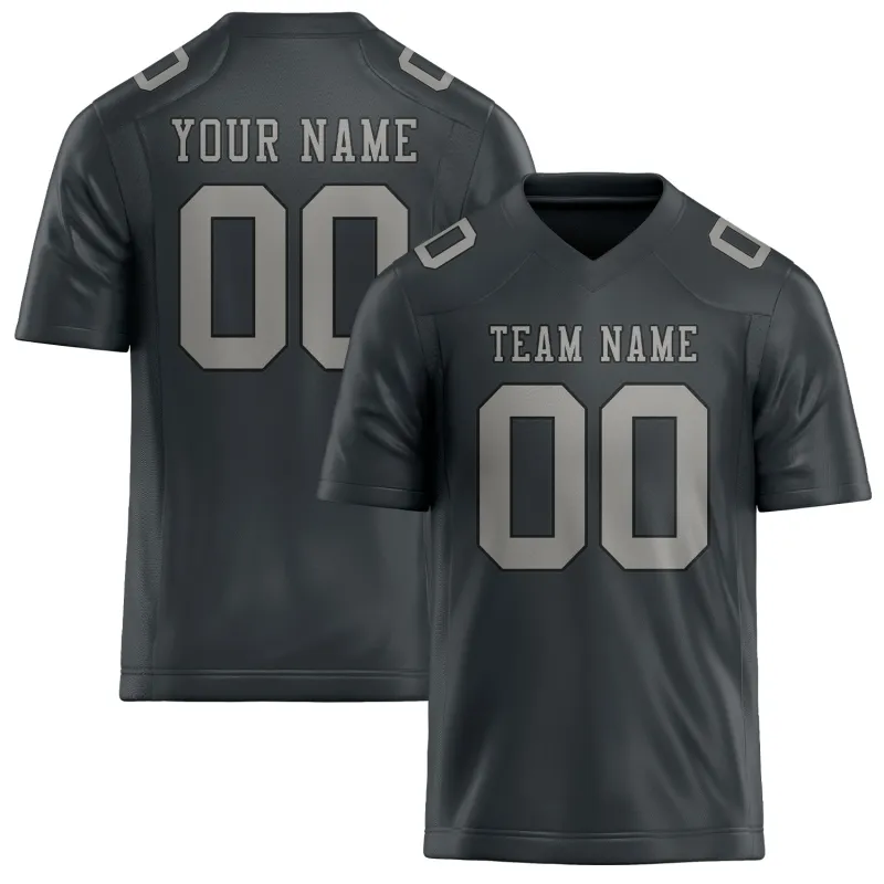 Custom Dark Grey Gray Football Jersey made by Tailorly