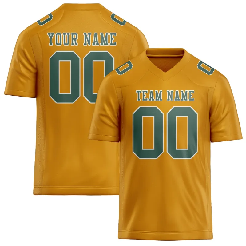 Custom Yellow Blue Green Football Jersey made by Tailorly