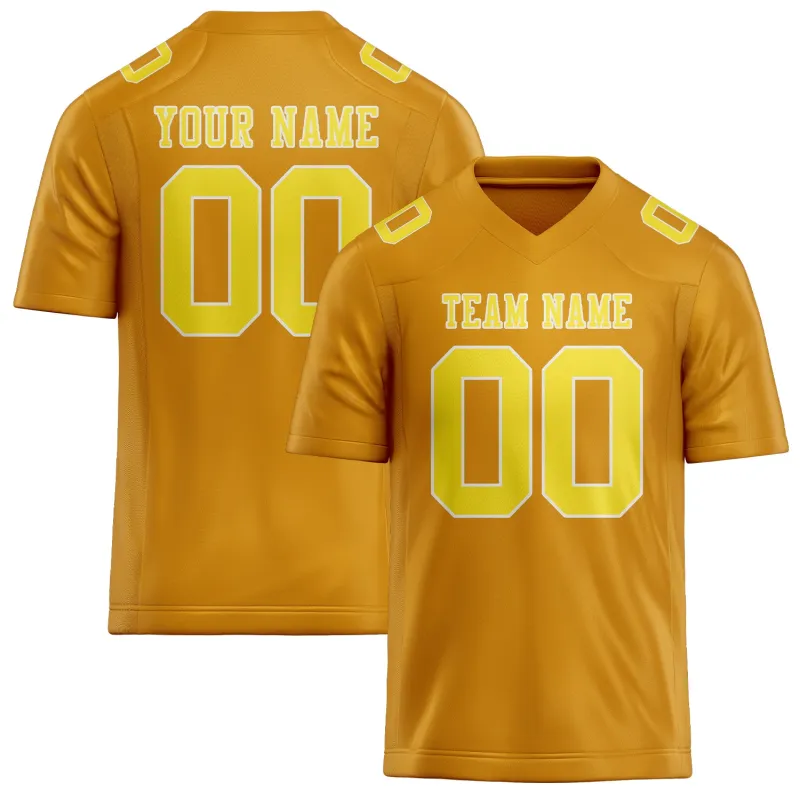 Custom Yellow Light Yellow Football Jersey made by Tailorly