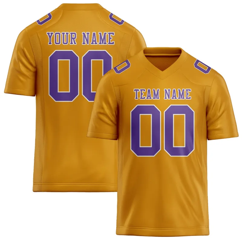Custom Yellow Light Purple Football Jersey made by Tailorly
