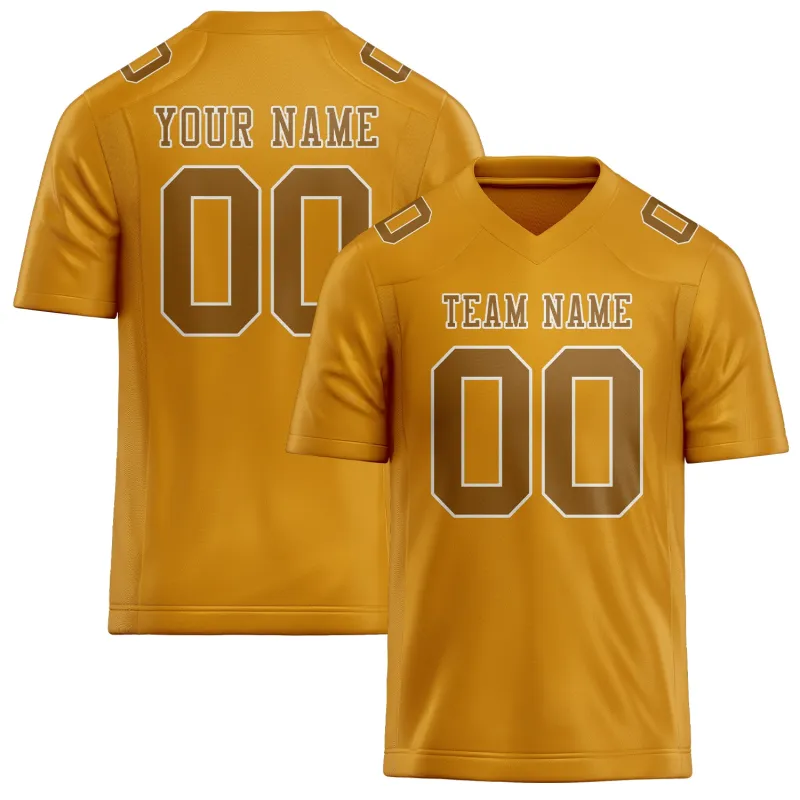 Custom Yellow Khaki Football Jersey made by Tailorly