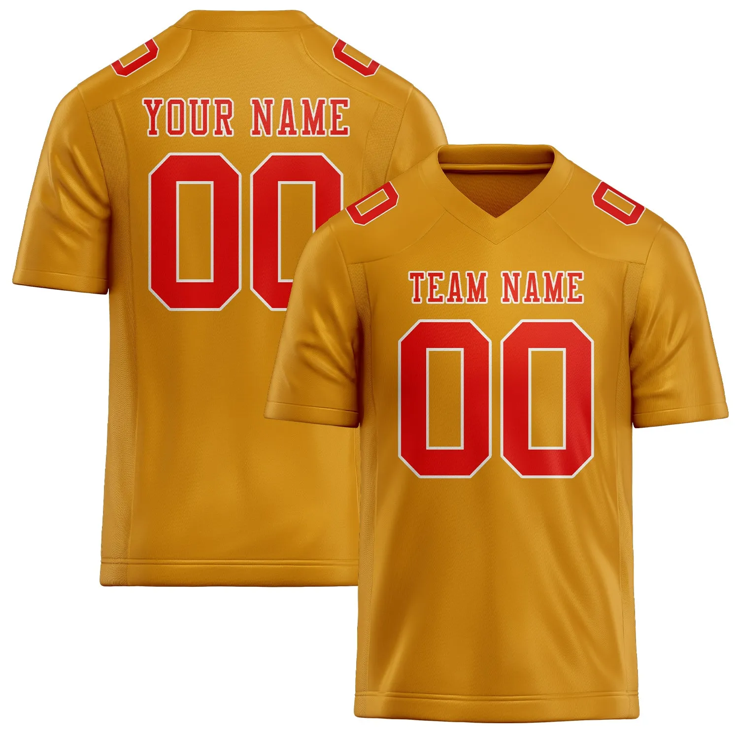 Custom Yellow Orange Red Football Jersey sold by Tailorly