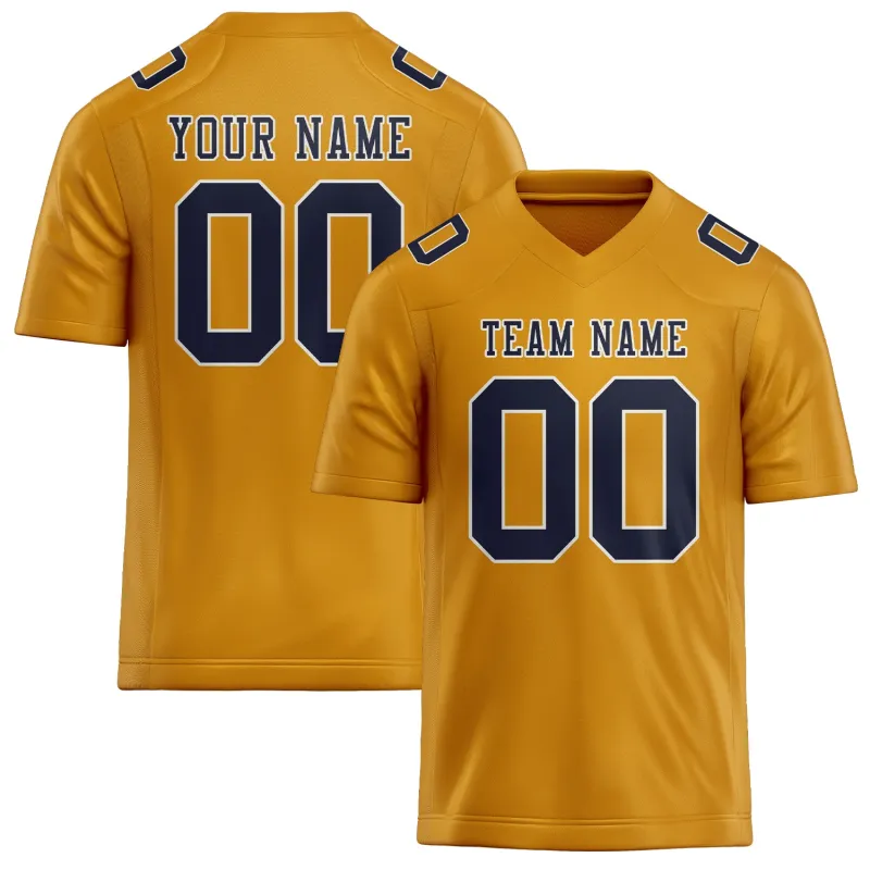 Custom Yellow Navy Football Jersey made by Tailorly