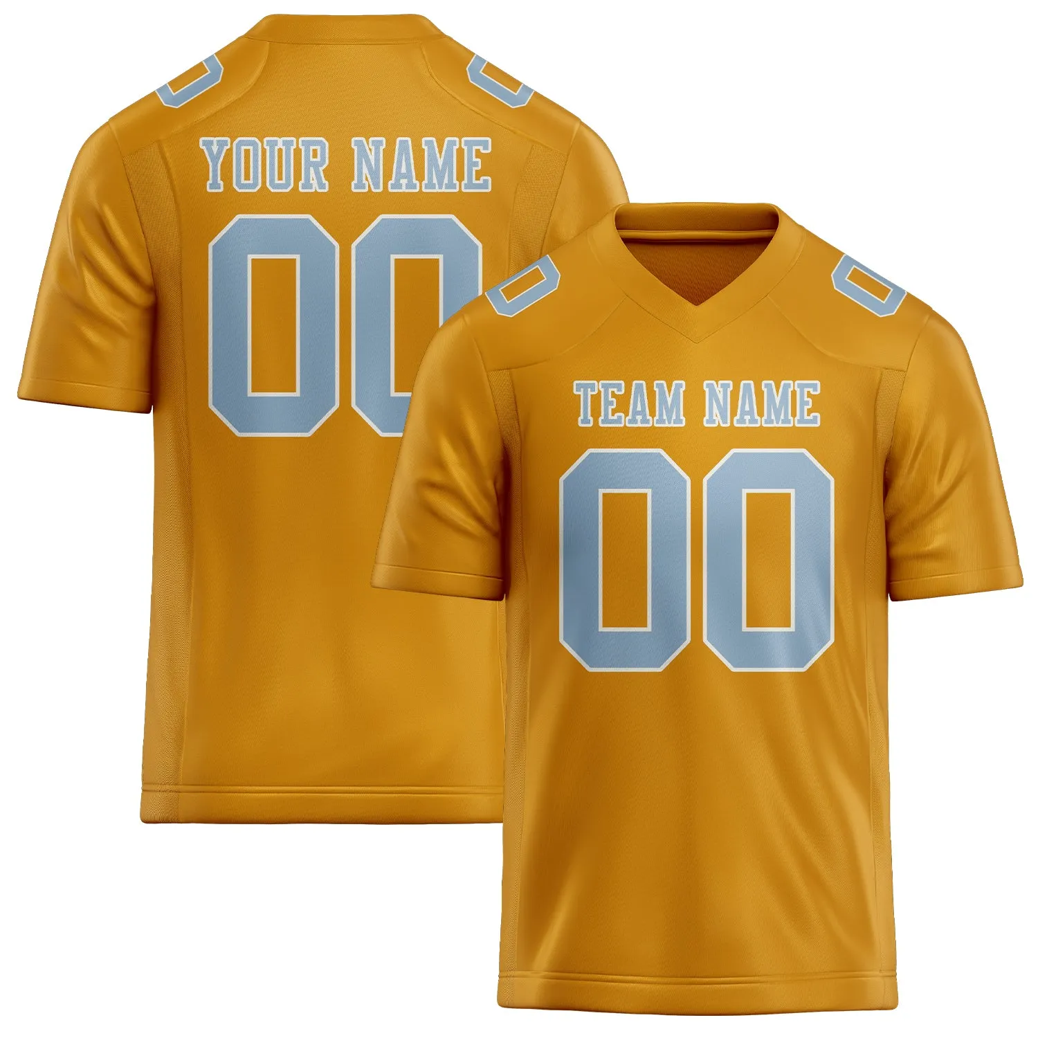 Custom Yellow Light Blue Football Jersey sold by Tailorly