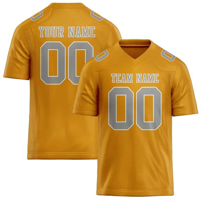 Custom Yellow Gray Football Jersey made by Tailorly