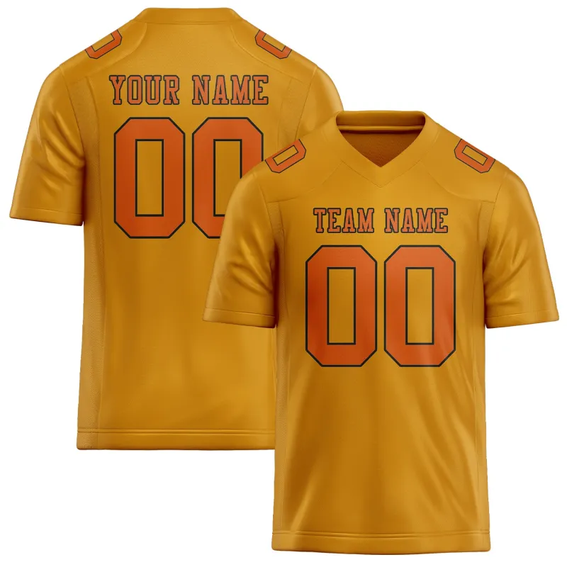 Custom Yellow Orange Football Jersey made by Tailorly