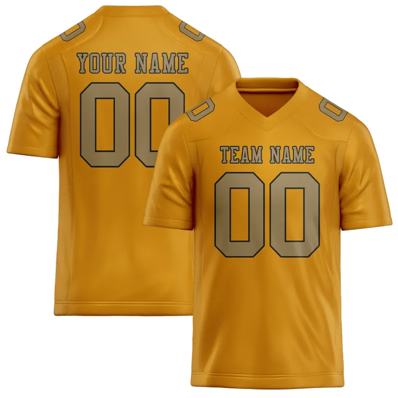 Custom Yellow Light Khaki Football Jersey made by Tailorly