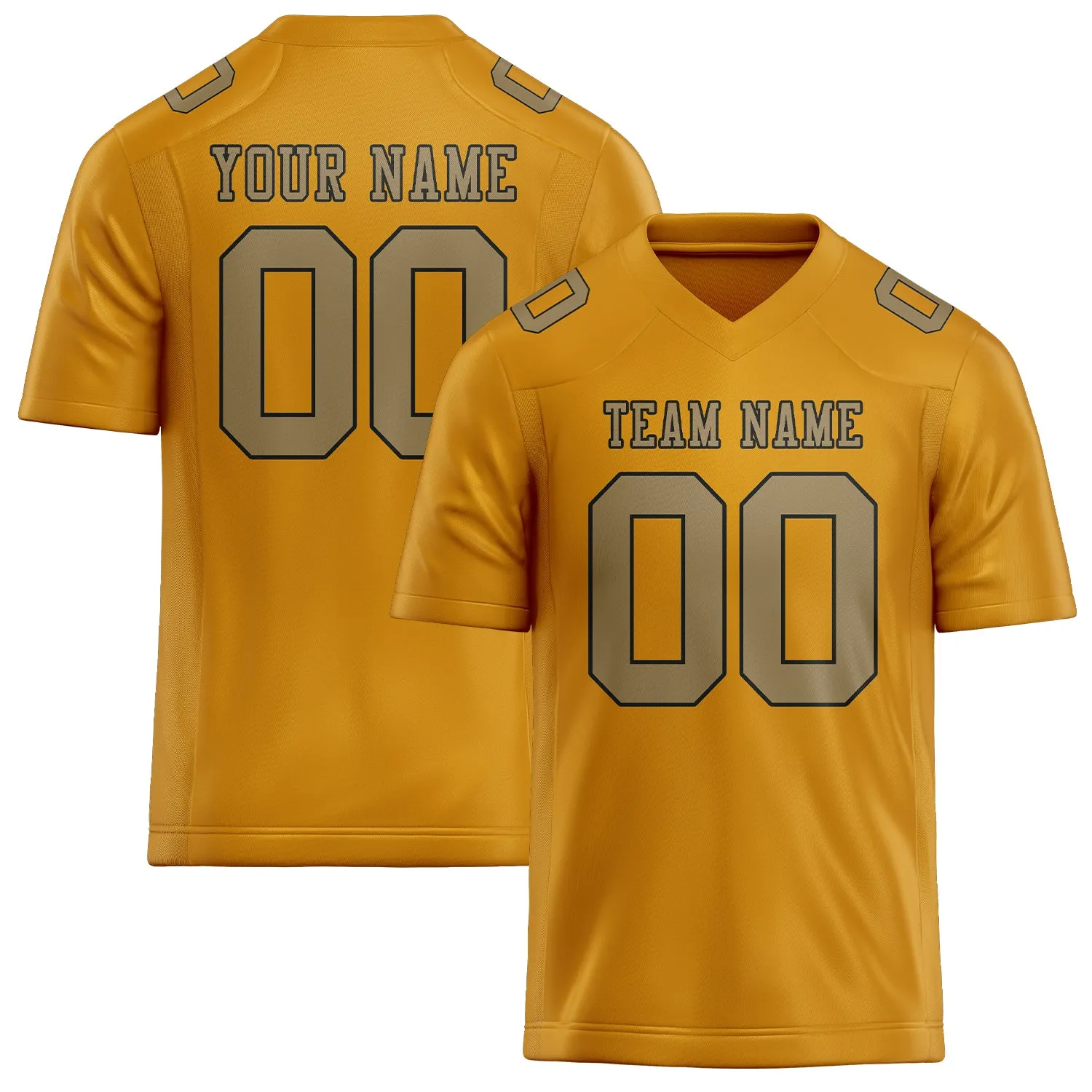 Custom Yellow Light Khaki Football Jersey sold by Tailorly