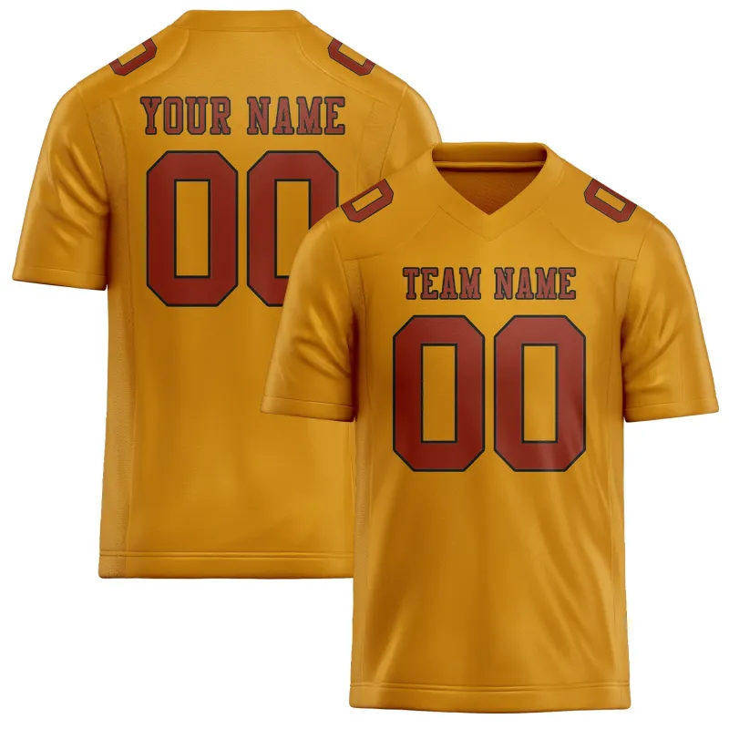 Custom Yellow Coral Red Football Jersey made by Tailorly