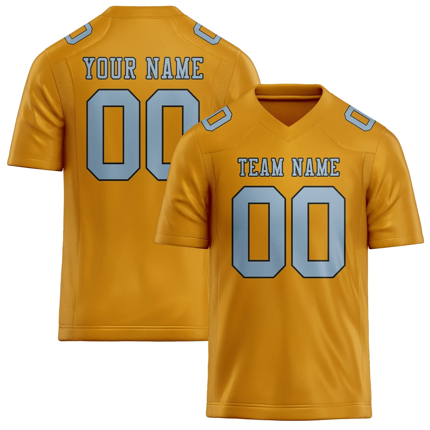Custom Yellow Light Blue Football Jersey sold by Tailorly