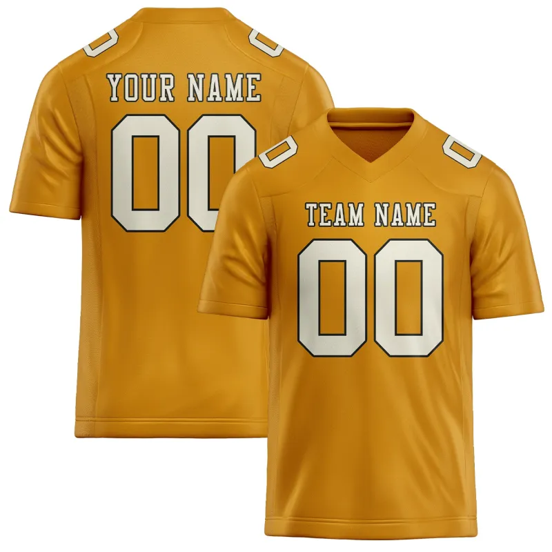 Custom Yellow Cream Football Jersey made by Tailorly