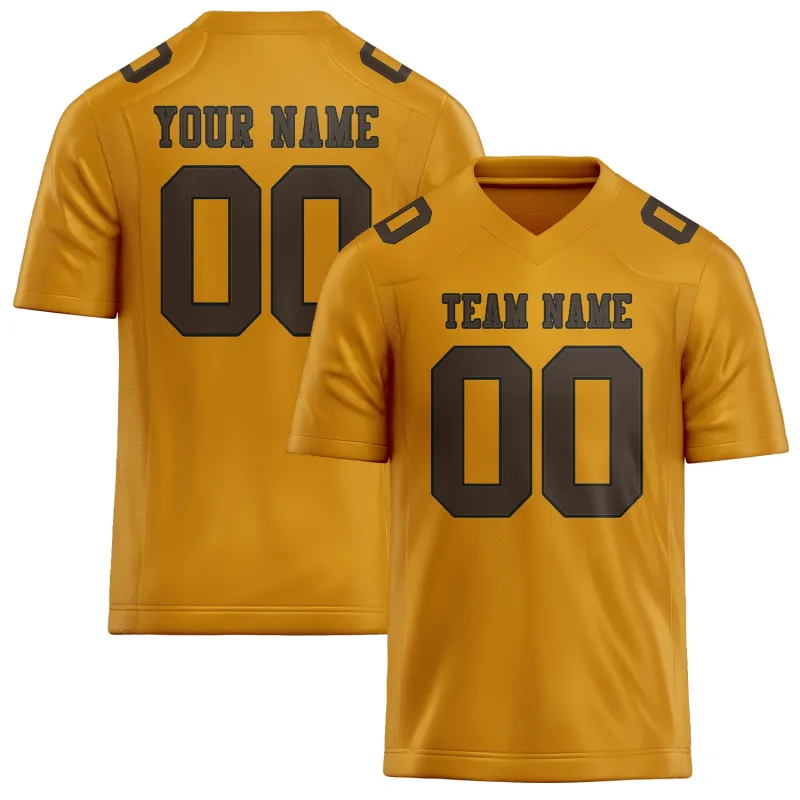 Custom Yellow Brown Football Jersey made by Tailorly
