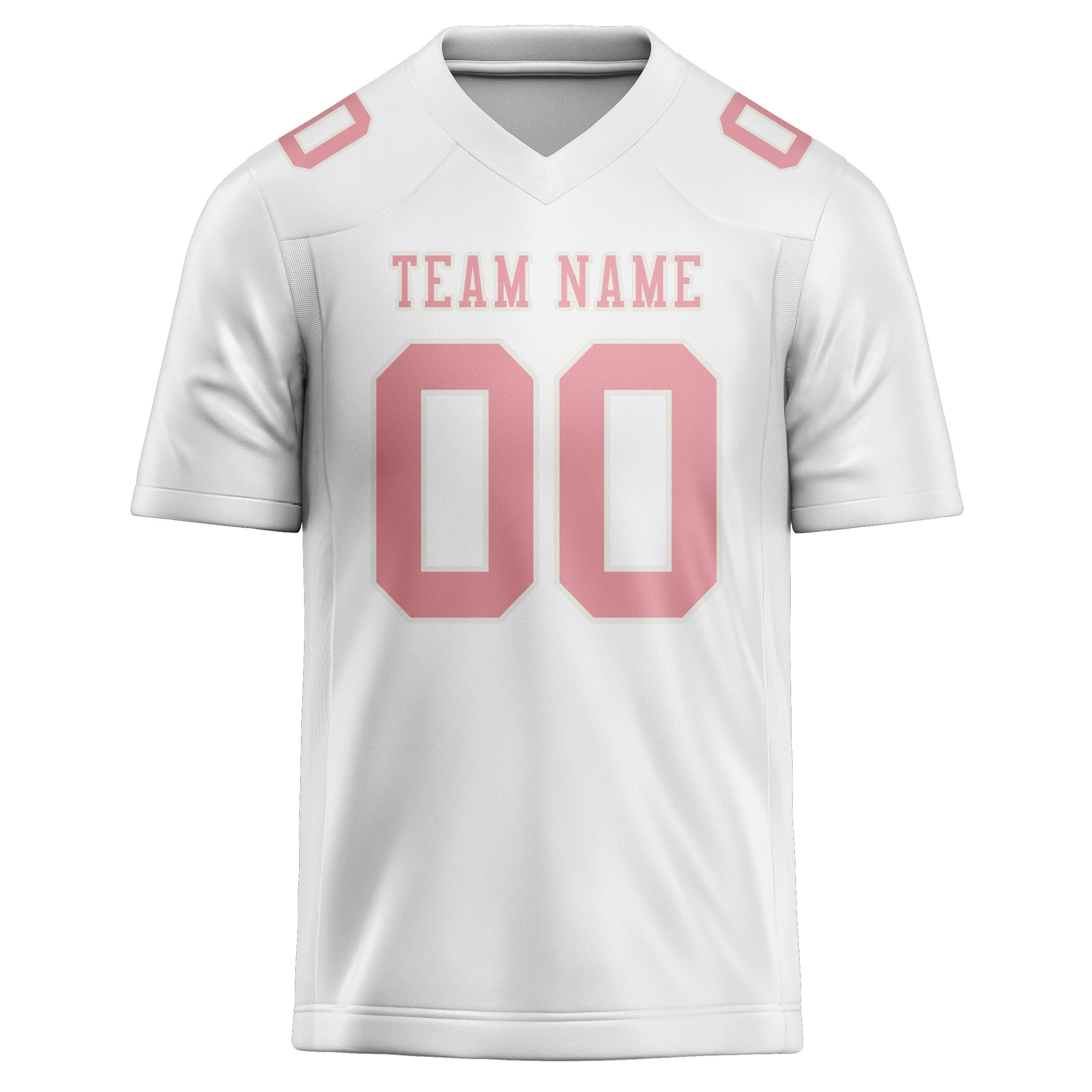 Custom White Light Pink Football Jersey sold by Tailorly product image thumbnail 2