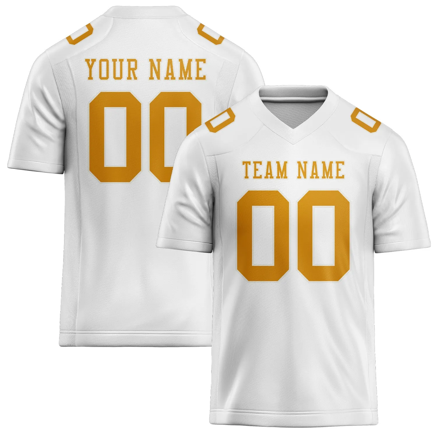 Custom White Yellow Football Jersey sold by Tailorly