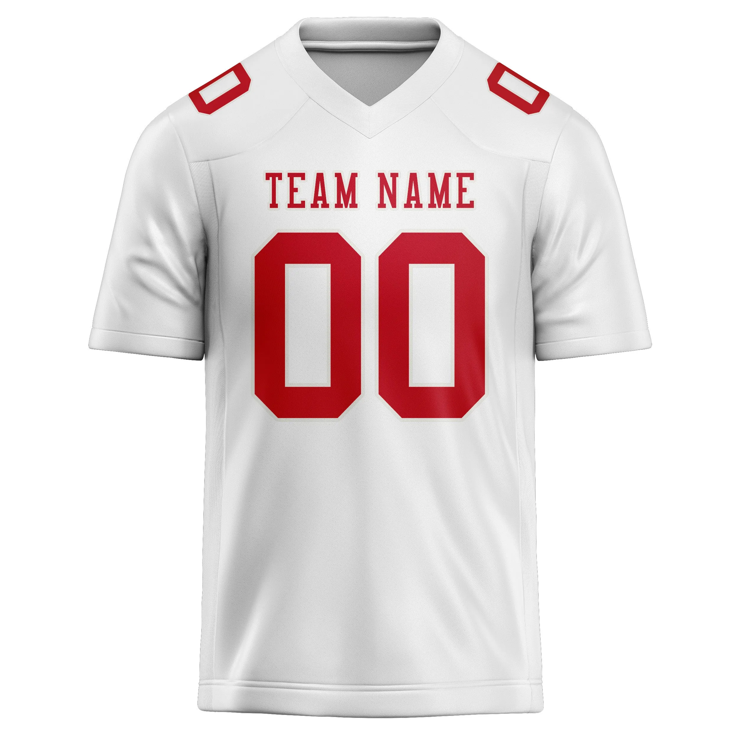 Custom White Red Football Jersey sold by Tailorly product image thumbnail 2