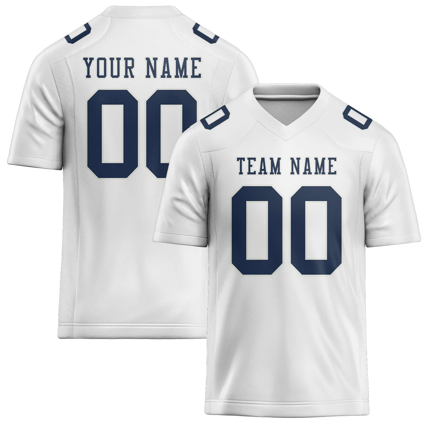 Custom White Blue Football Jersey sold by Tailorly