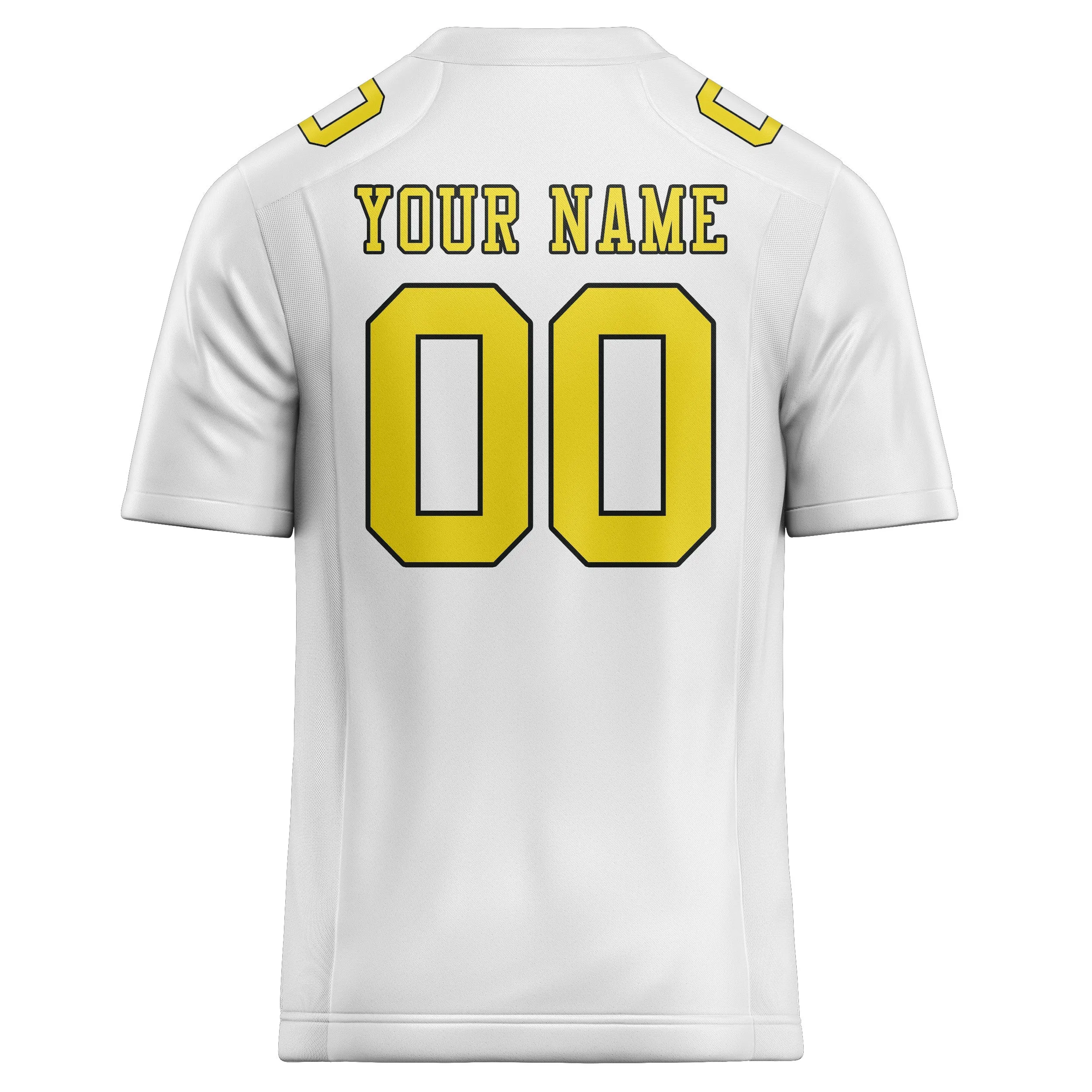 Custom White Light Yellow Football Jersey sold by Tailorly product image thumbnail 3